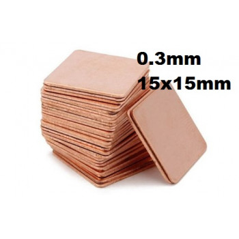 б/у медная прокладка 0.3мм 15х15мм